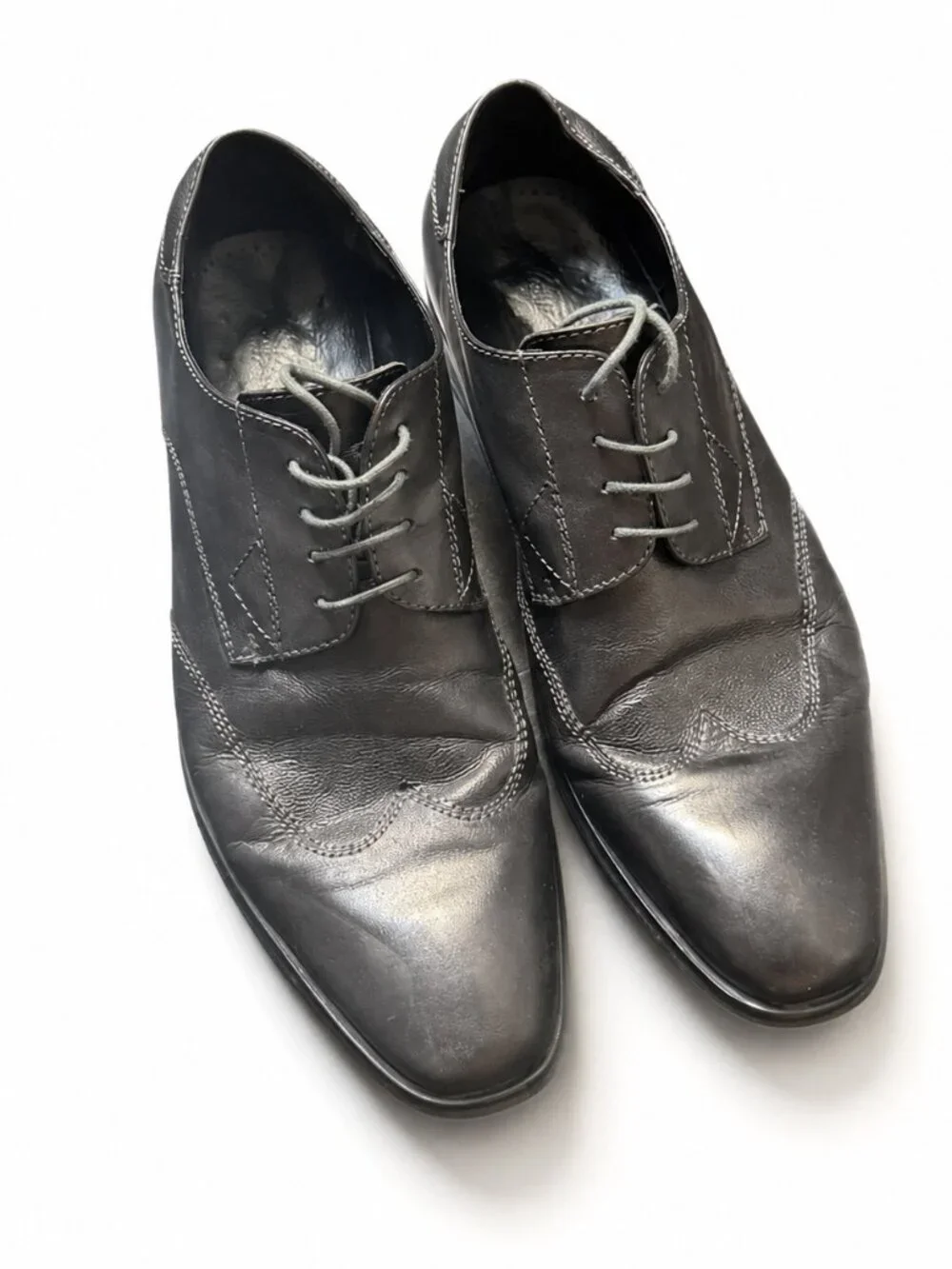 Kenneth Cole Men’s Black Leather Lace-Up Dress Shoes